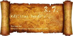 Kállai Teréz névjegykártya